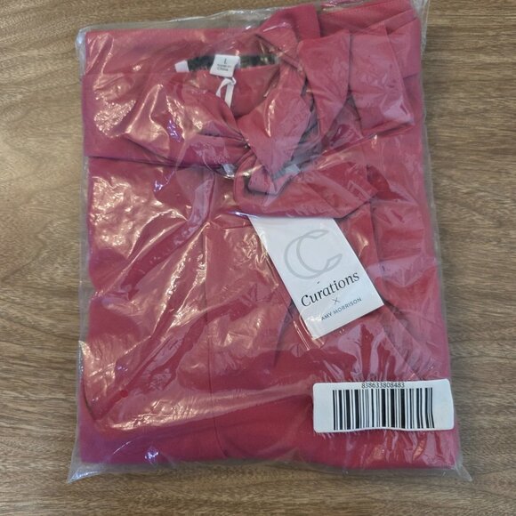 Curations Shorts Womens Large Pink Paperbag Waist Belted Pleated Pockets New - Picture 7 of 16